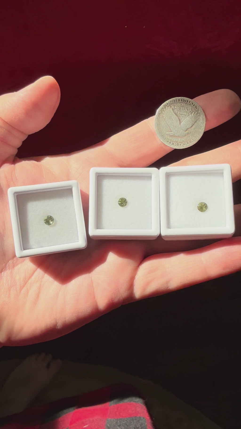 4mm Genuine Moldavite Round Facet in Acrylic Case