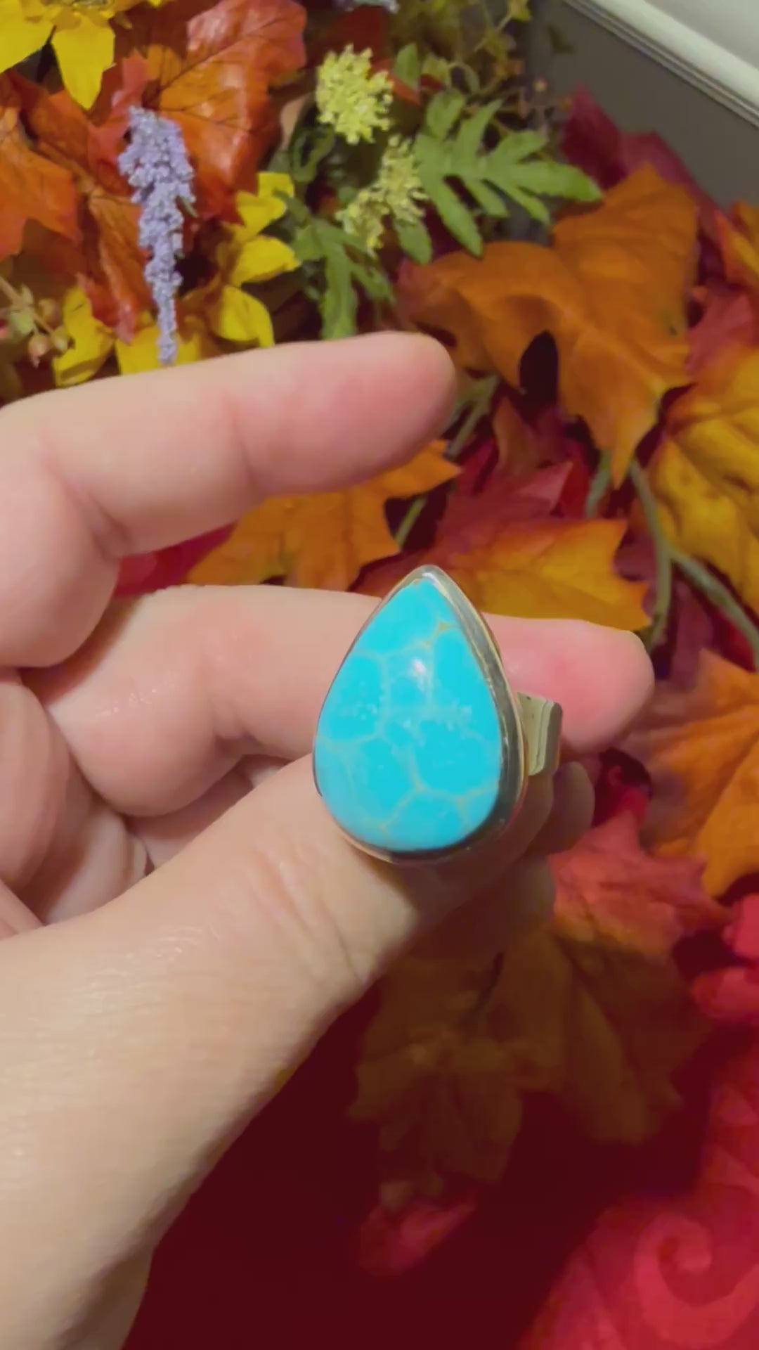 Sleeping Beauty Turquoise Sterling Silver Ring, size 8