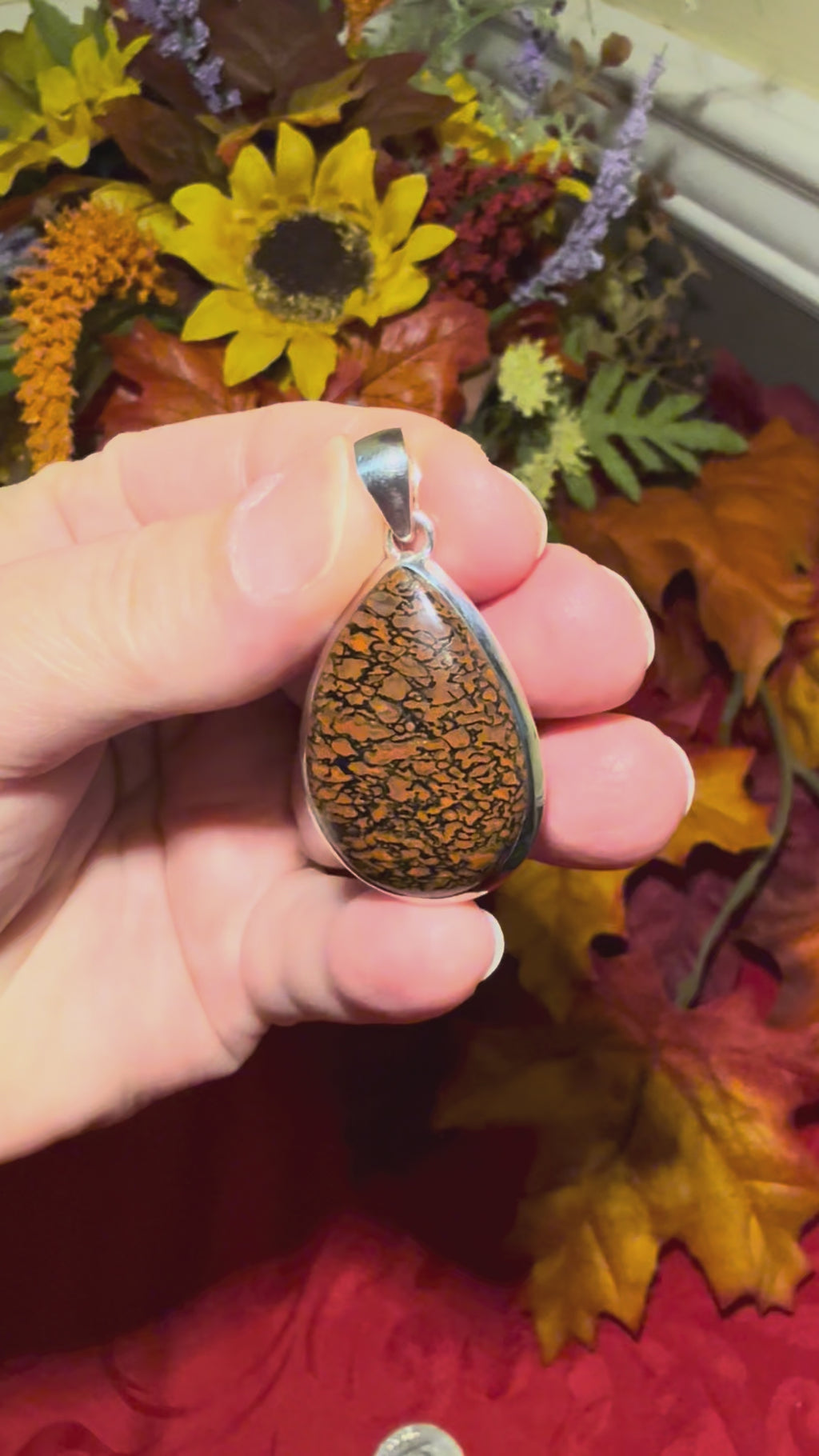 1.75” Dino Bone Fossil Sterling Silver Pendant