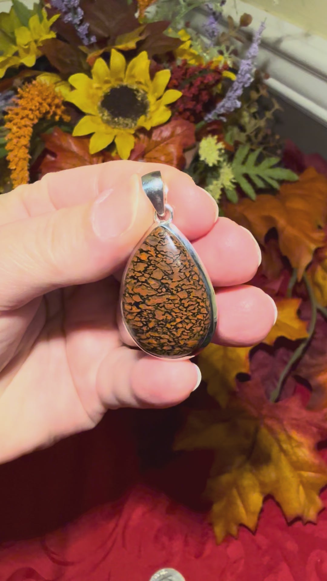 1.75” Dino Bone Fossil Sterling Silver Pendant