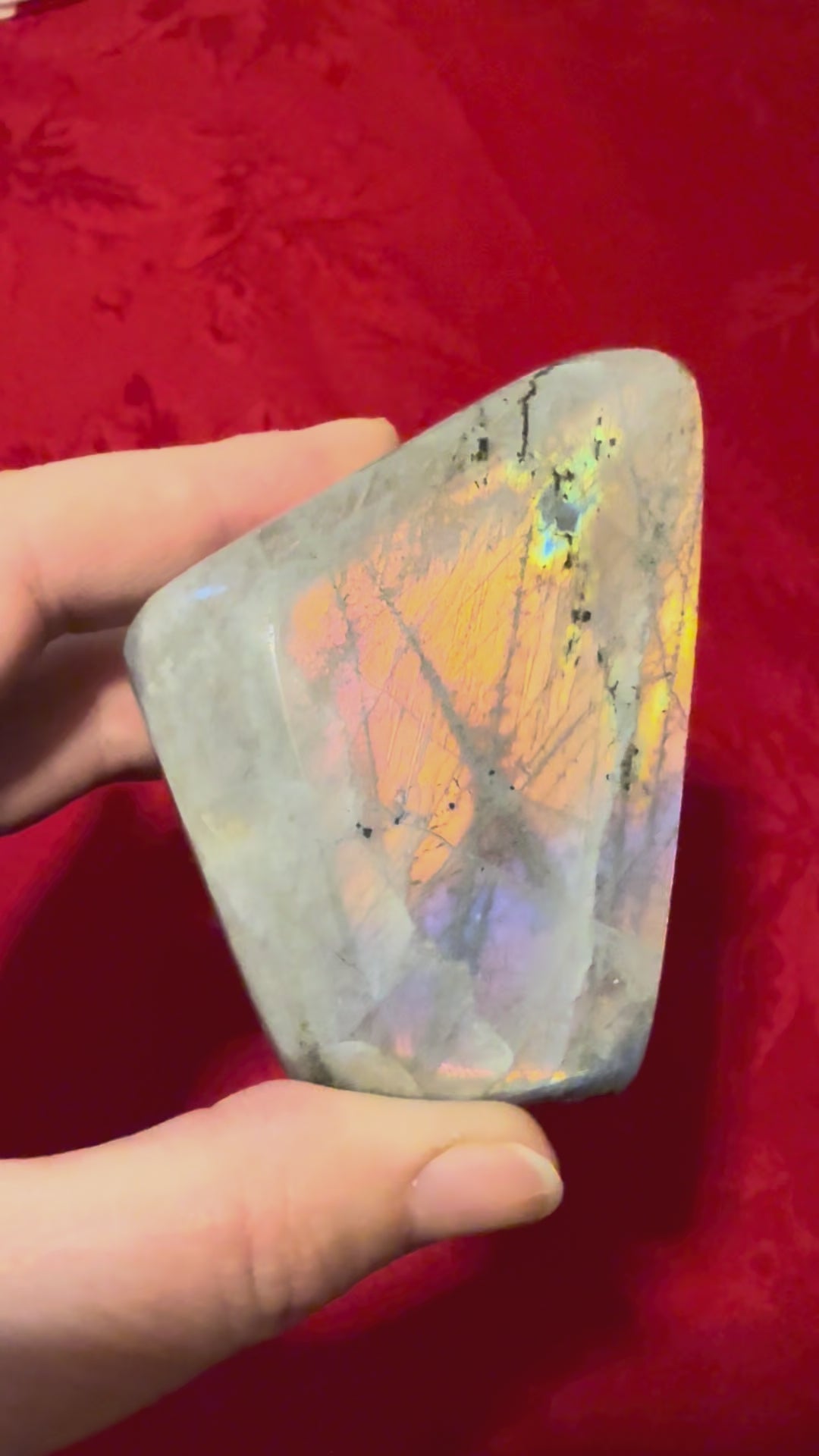 3” Purple & Orange Labradorite Polished Freestander