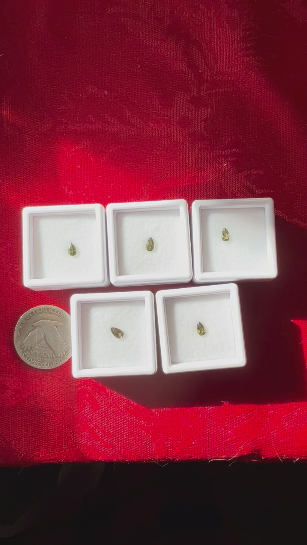 5mm Genuine Moldavite Tear Drop Facet in Acrylic Case