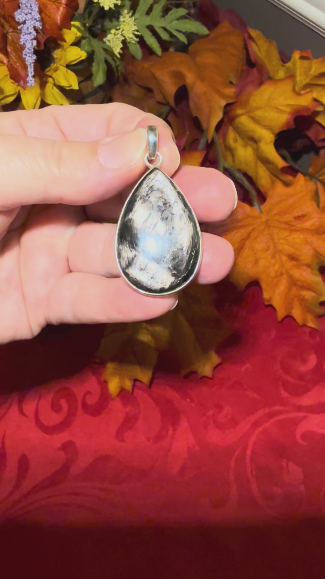 1-7/8” Hypersthene Sterling Silver Pendant