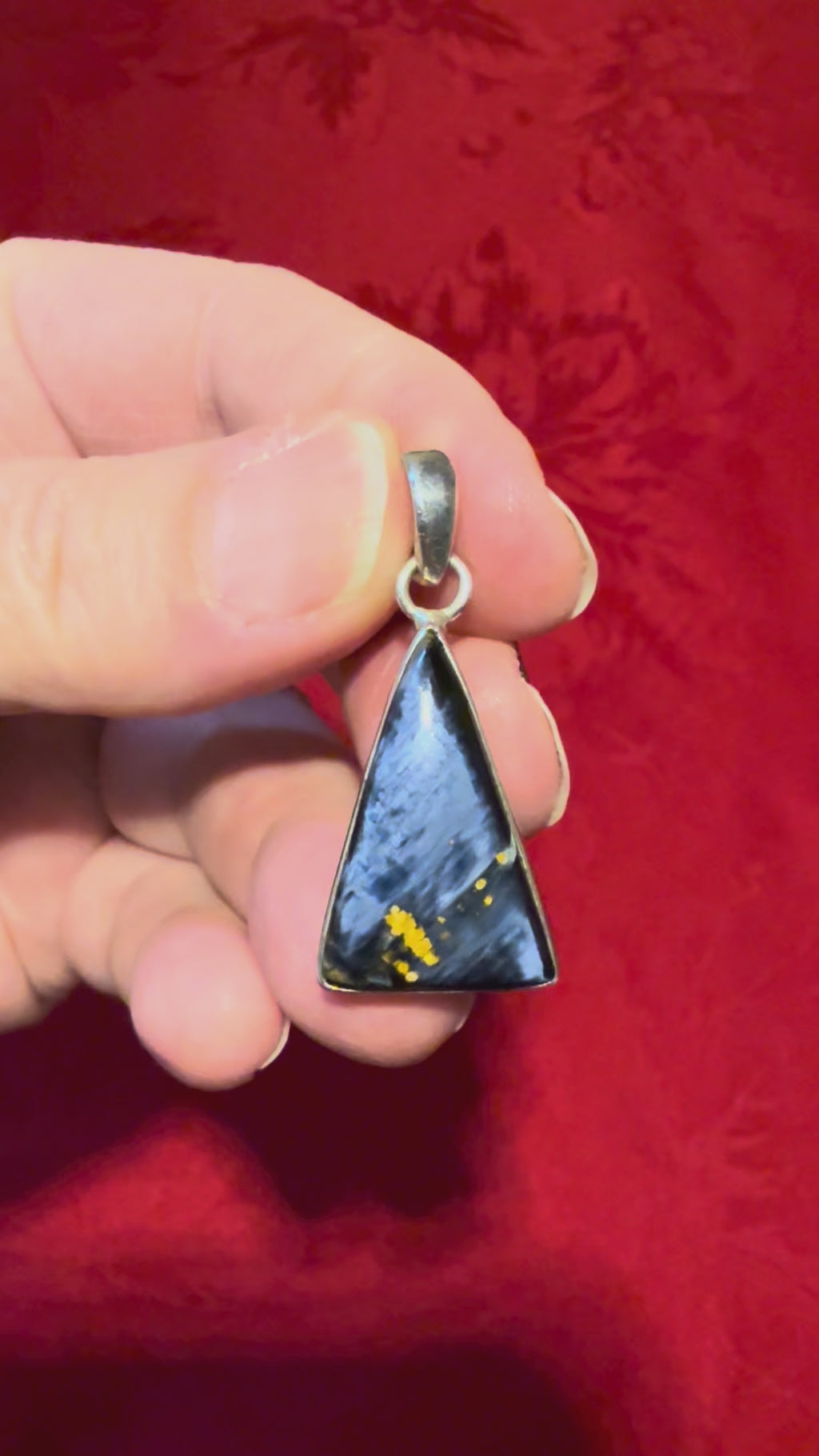 1-3/8” Blue Pietersite Sterling Silver Pendant