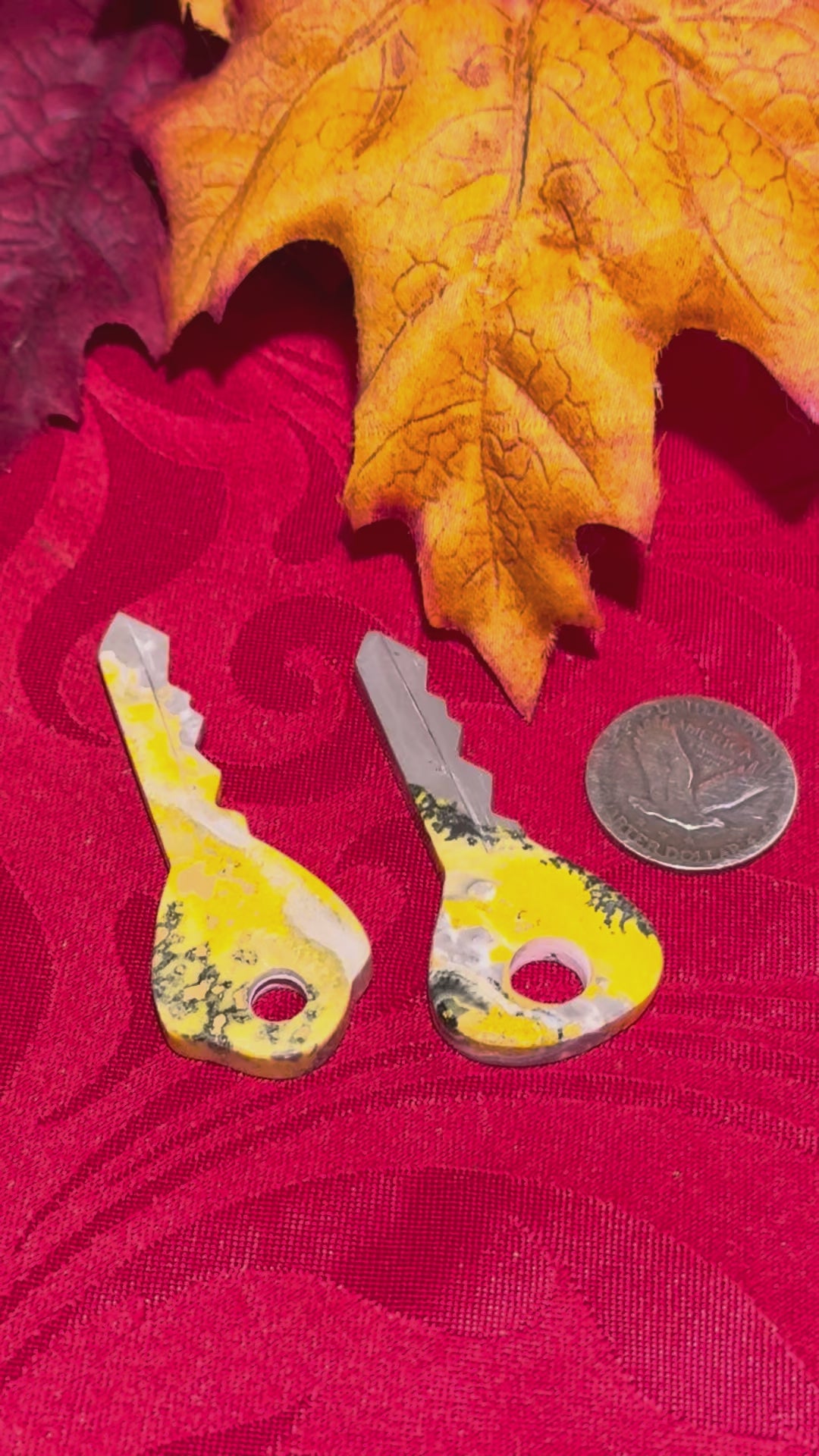 Bumblebee Jasper Carved Key