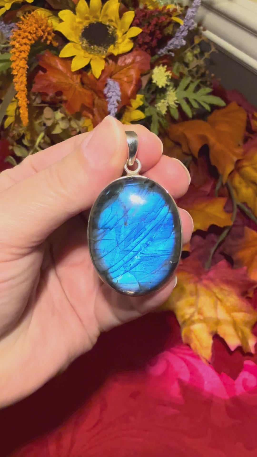 2-1/8” Labradorite Sterling Silver Pendant