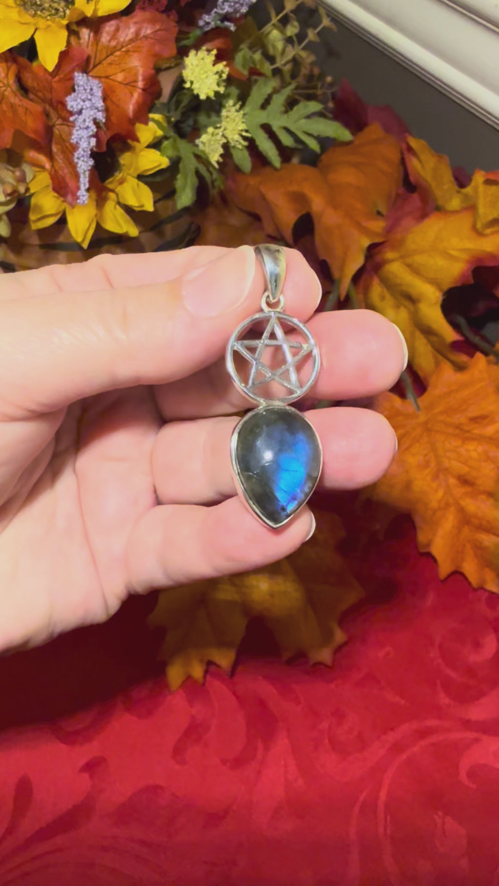 2” Labradorite Sterling Silver Pentacle Pendant