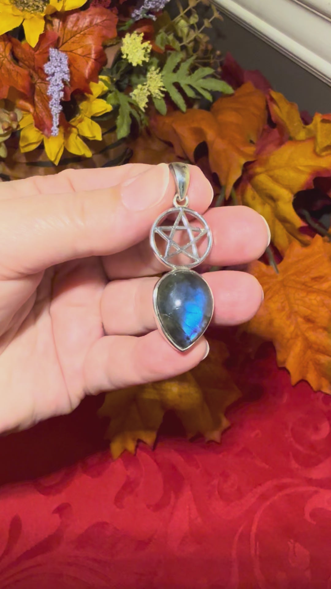 2” Labradorite Sterling Silver Pentacle Pendant