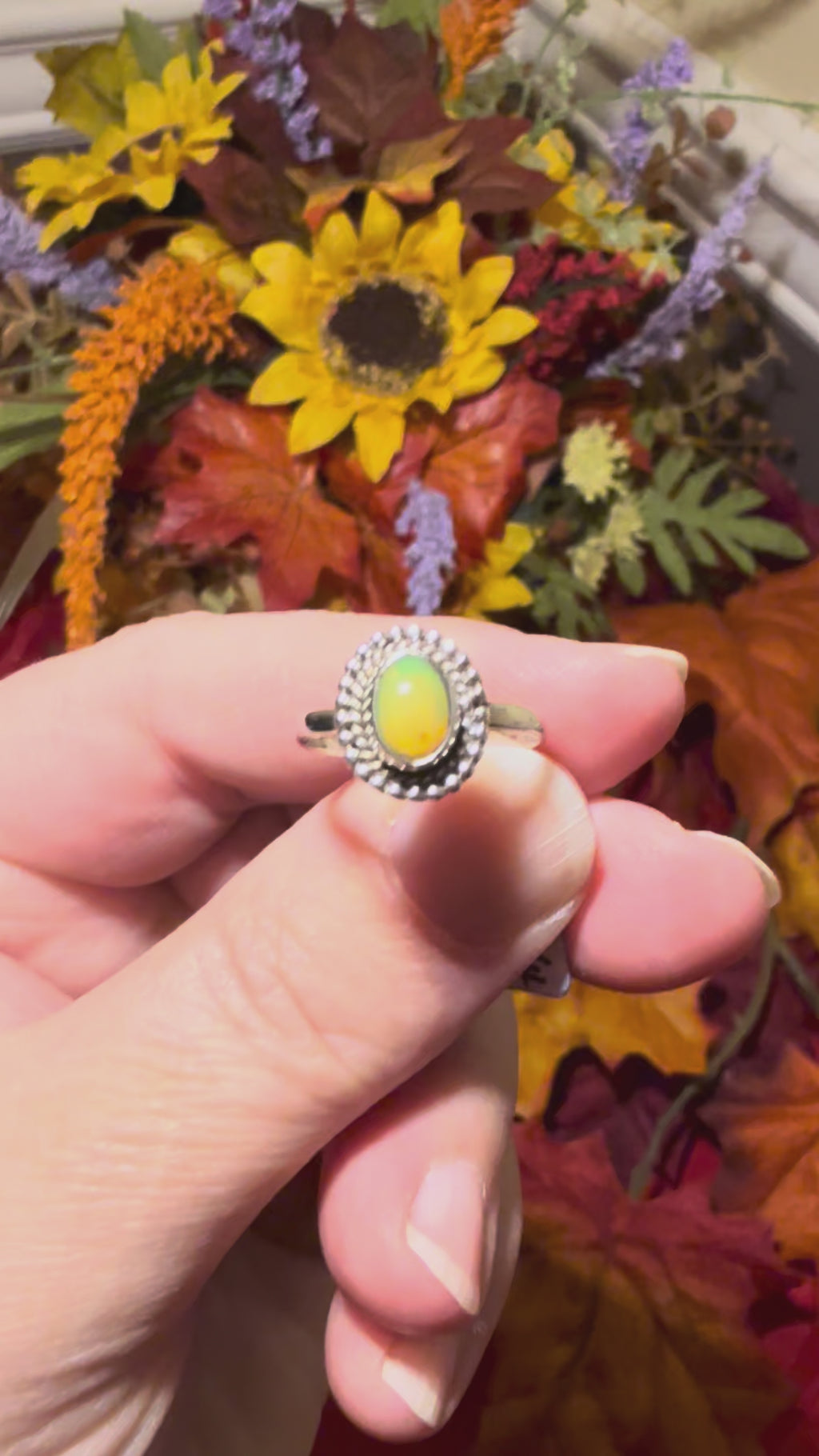 Ethiopian Opal Sterling Silver Ring, size 6-1/4