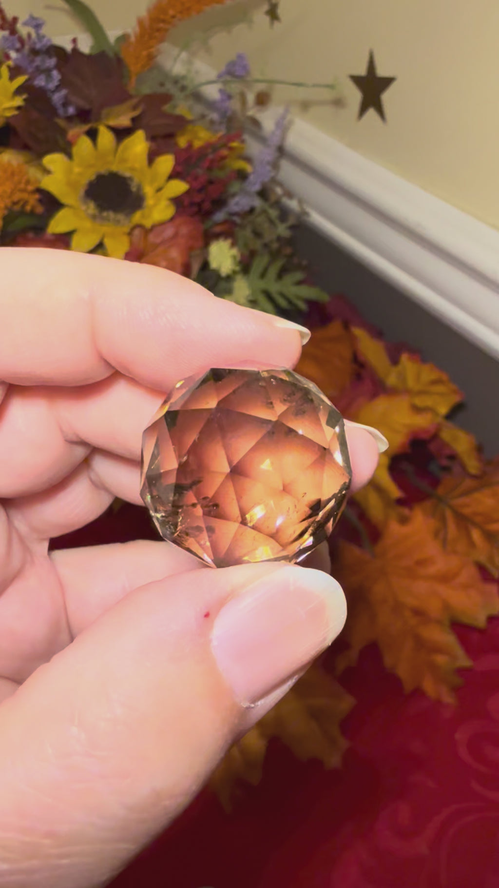 24mm Faceted Smoky Quartz Sphere