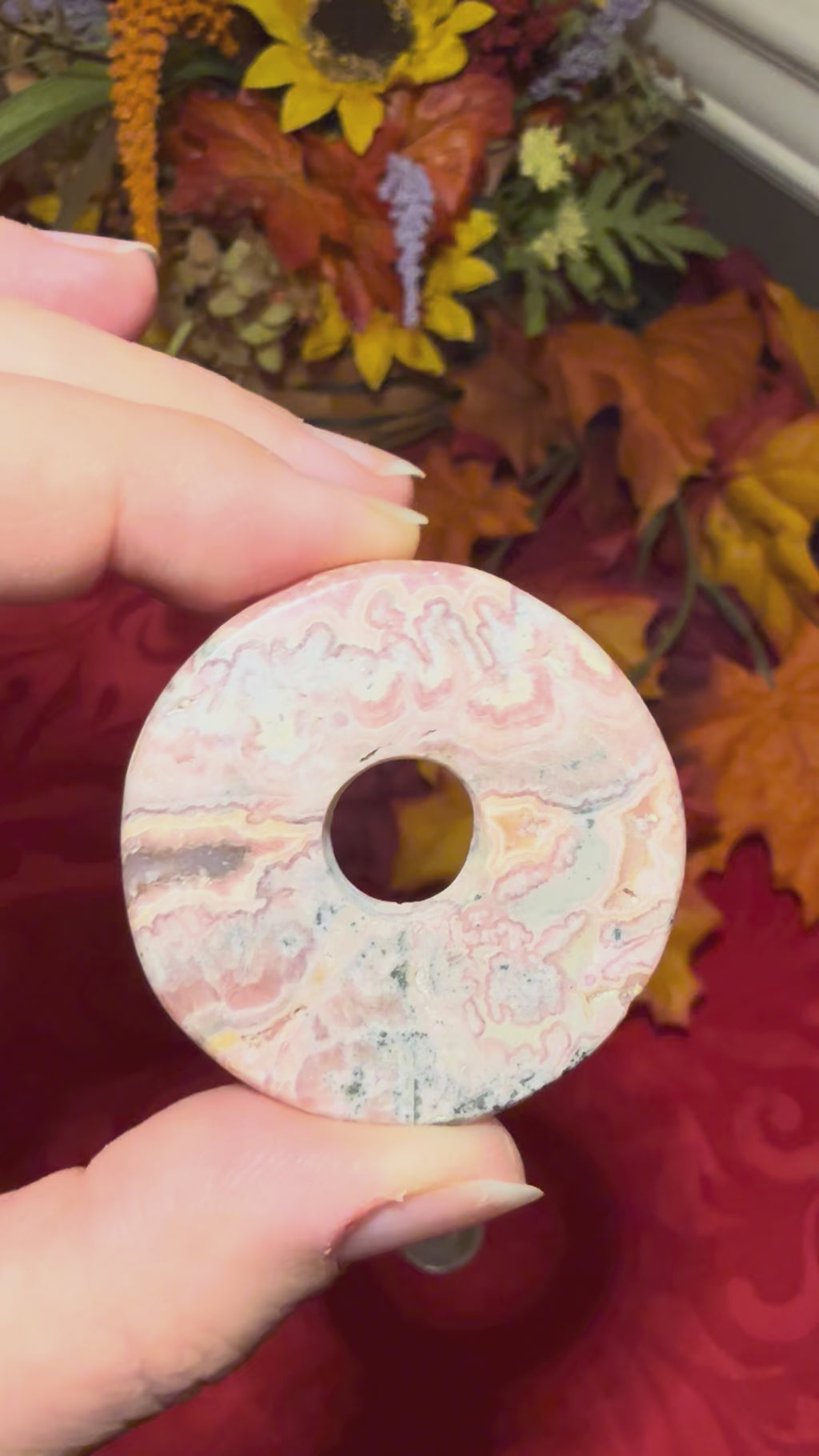 42mm 27g Rhodochrosite Donut : Great Sphere Holder