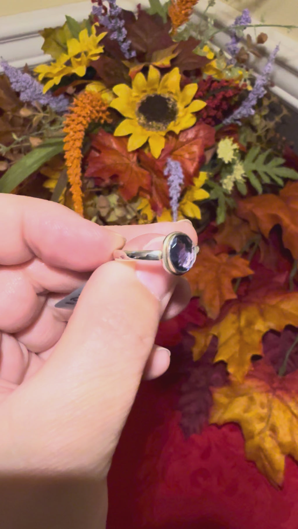 Faceted Iolite Sterling Silver Ring, size 9
