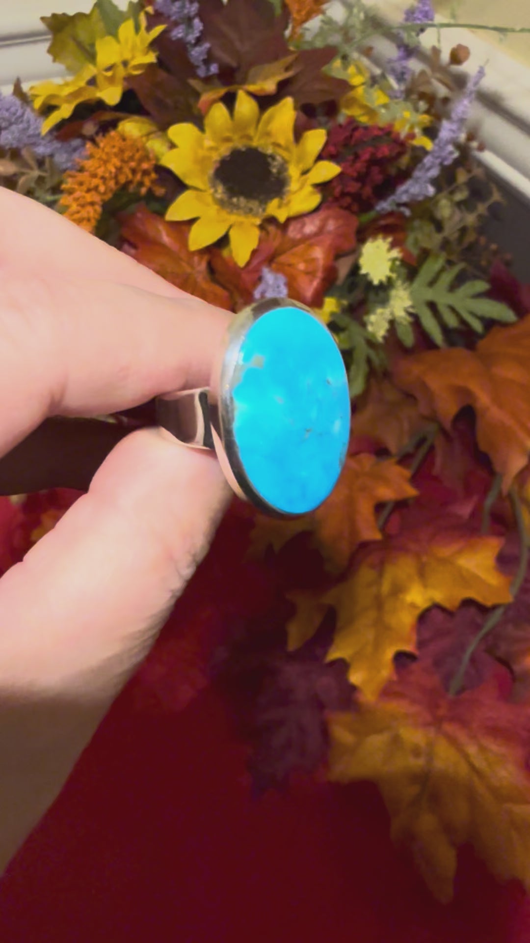 Sleeping Beauty Turquoise Sterling Silver Ring, size 9