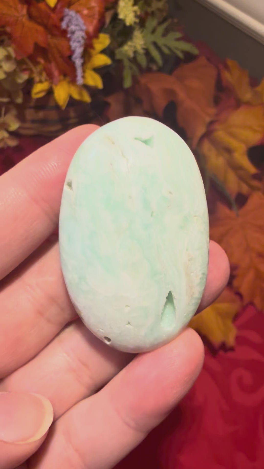 50mm Blue Aragonite Palm Stone