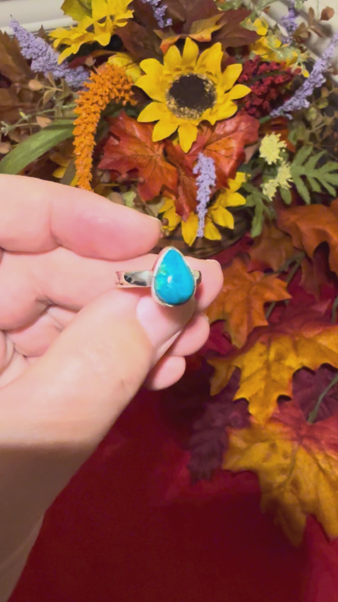 Chrysocolla Sterling Silver Ring, size 6-1/4